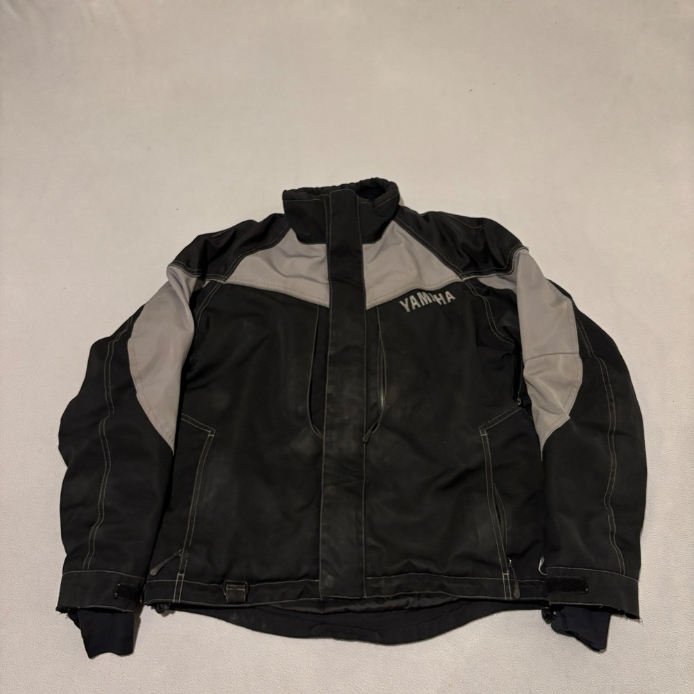 Yamaha Motor Mens‎ Motorcycle Riding Jacket Black Colorblock Small Biker Grunge